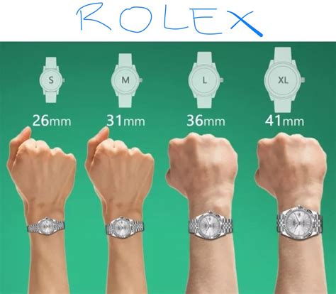 rolex sizes chart